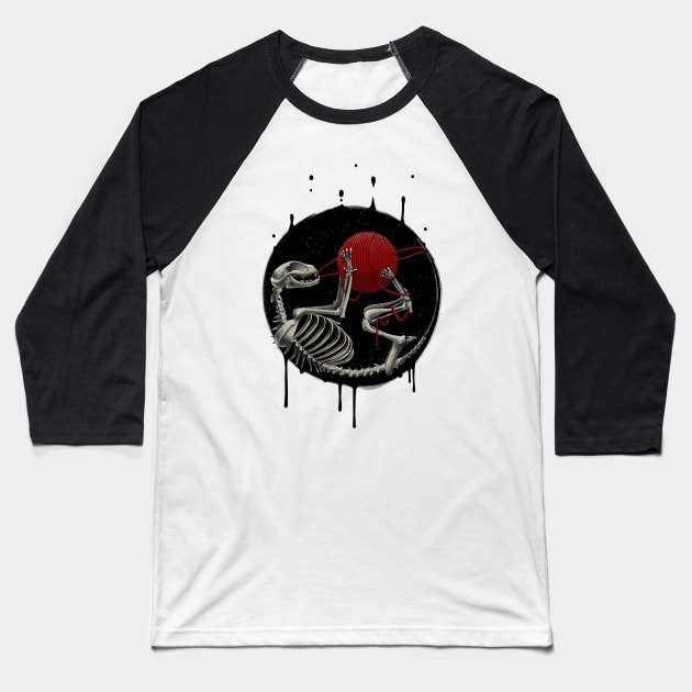 Spacetime Cat Baseball T-Shirt by Mikael_Art